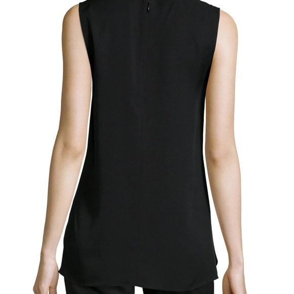 Theory Laycee Arched-Hem 100% Silk Blouse, Eggplant, Size P - Picture 8 of 9